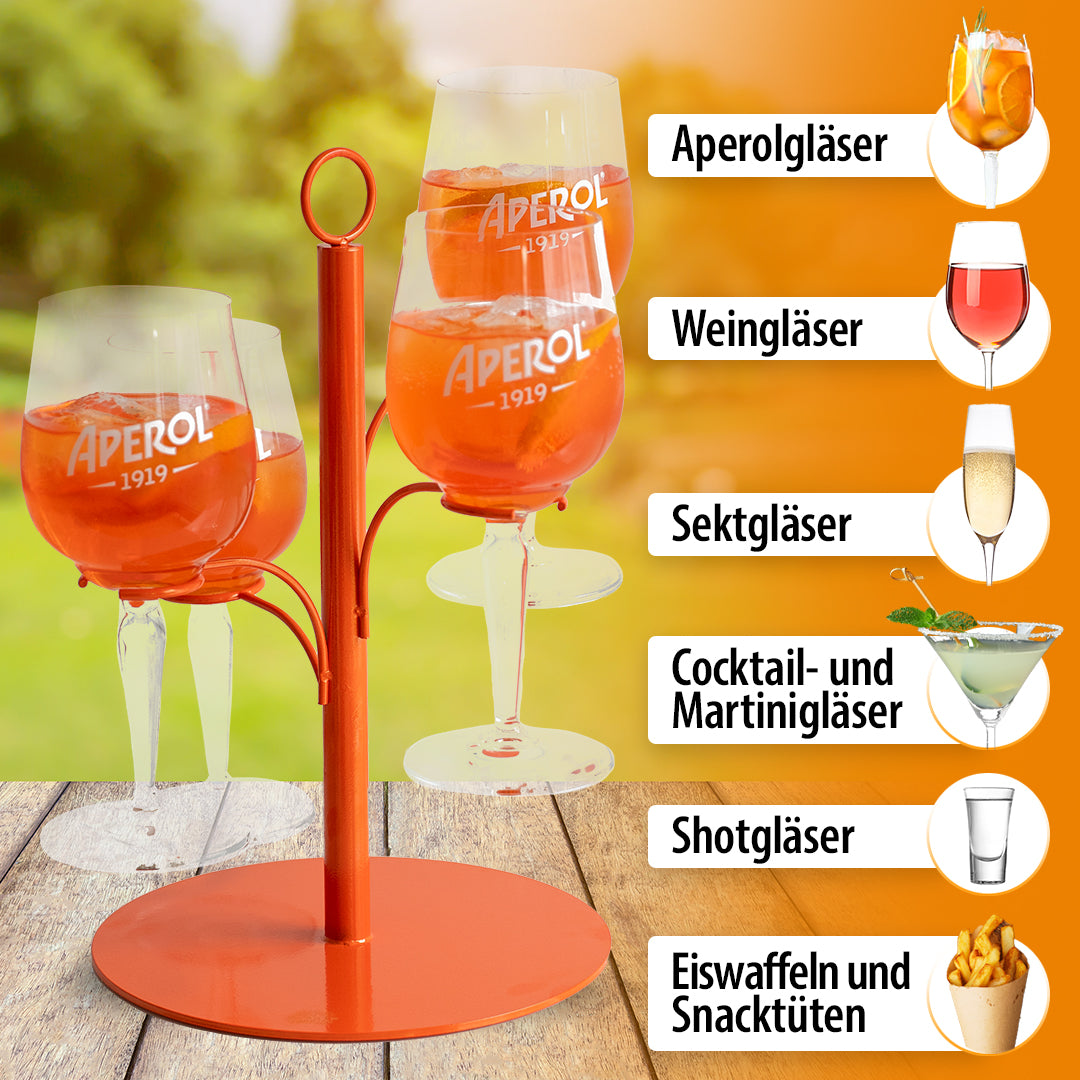 Welche Gläser passen in 4er Aperol Ständer?