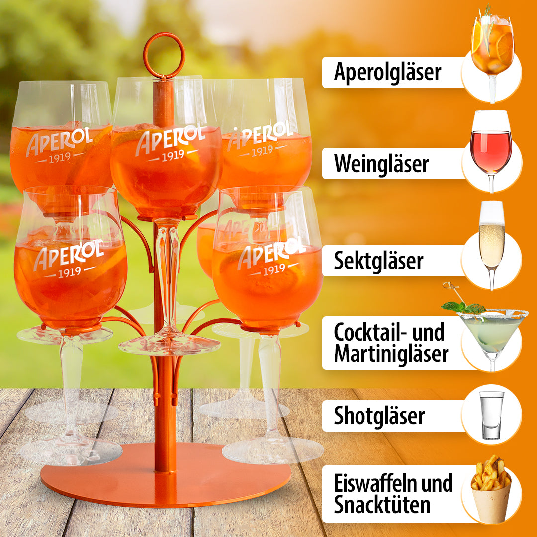 Welche Gläser passen in 8er Aperol Ständer?