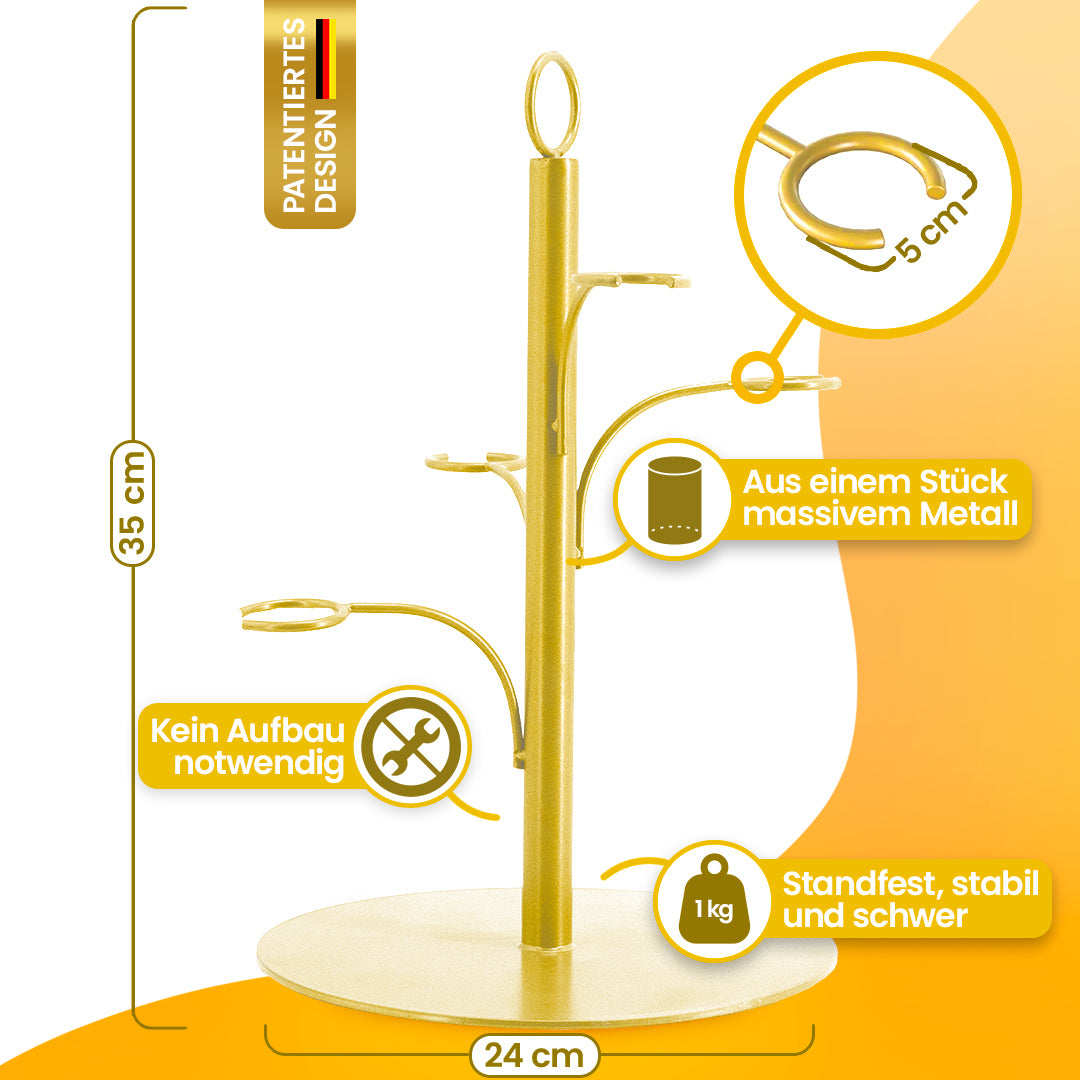 4er Cocktail Turm gold Maße und Gewicht