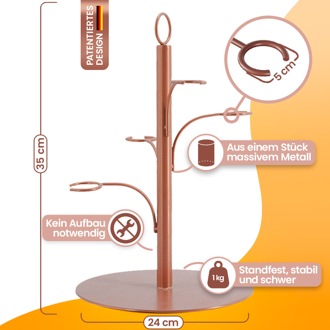 8er Drink Tower rosé gold Maße und Gewicht