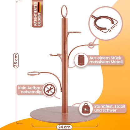 8er Drink Tower rosé gold Maße und Gewicht