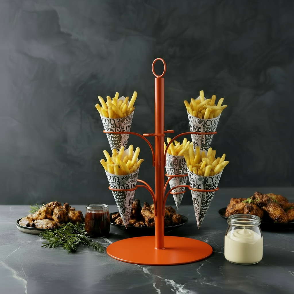 Snack Ständer mit Finger Food und Soßen