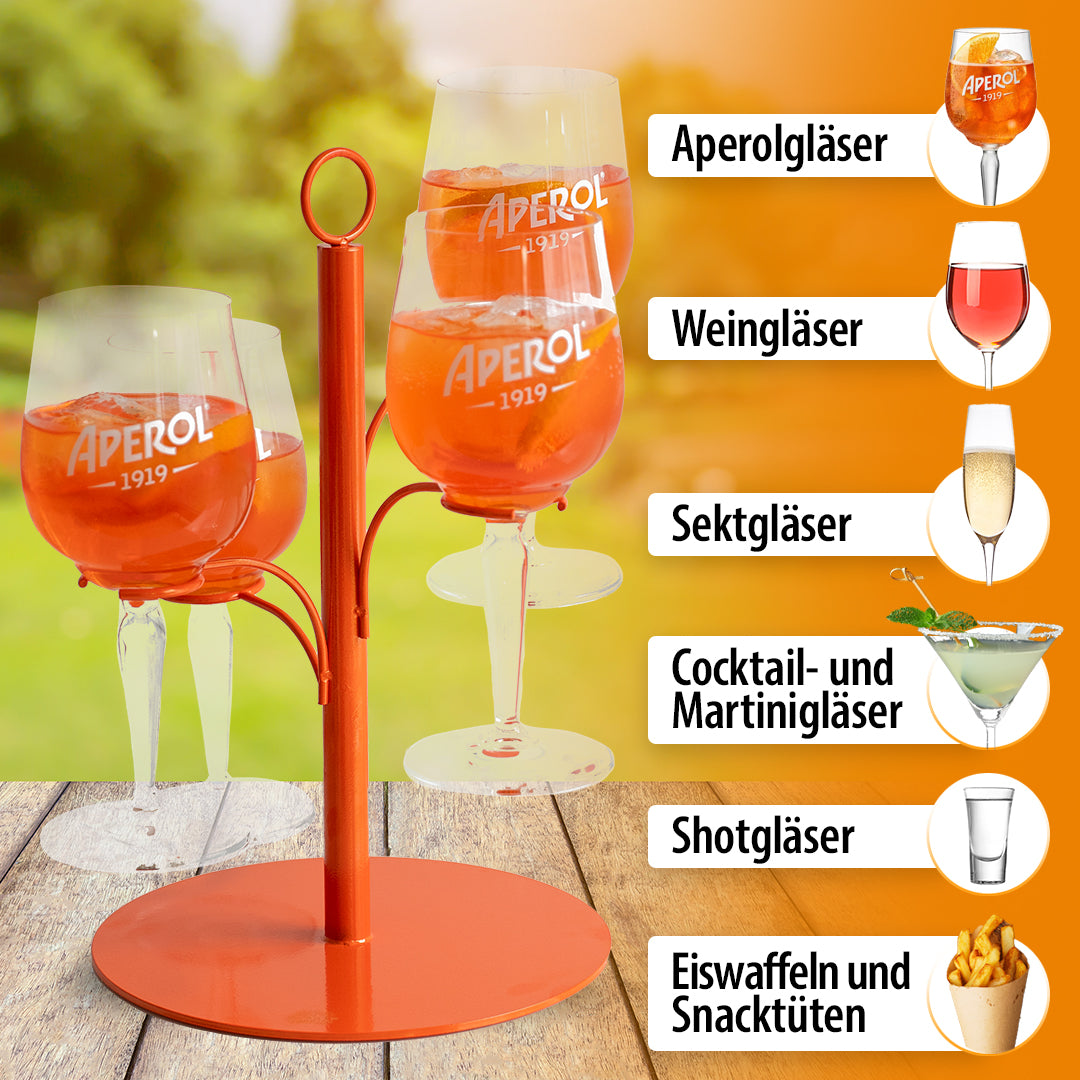 4er Getränke Tower orange Gläserauswahl
