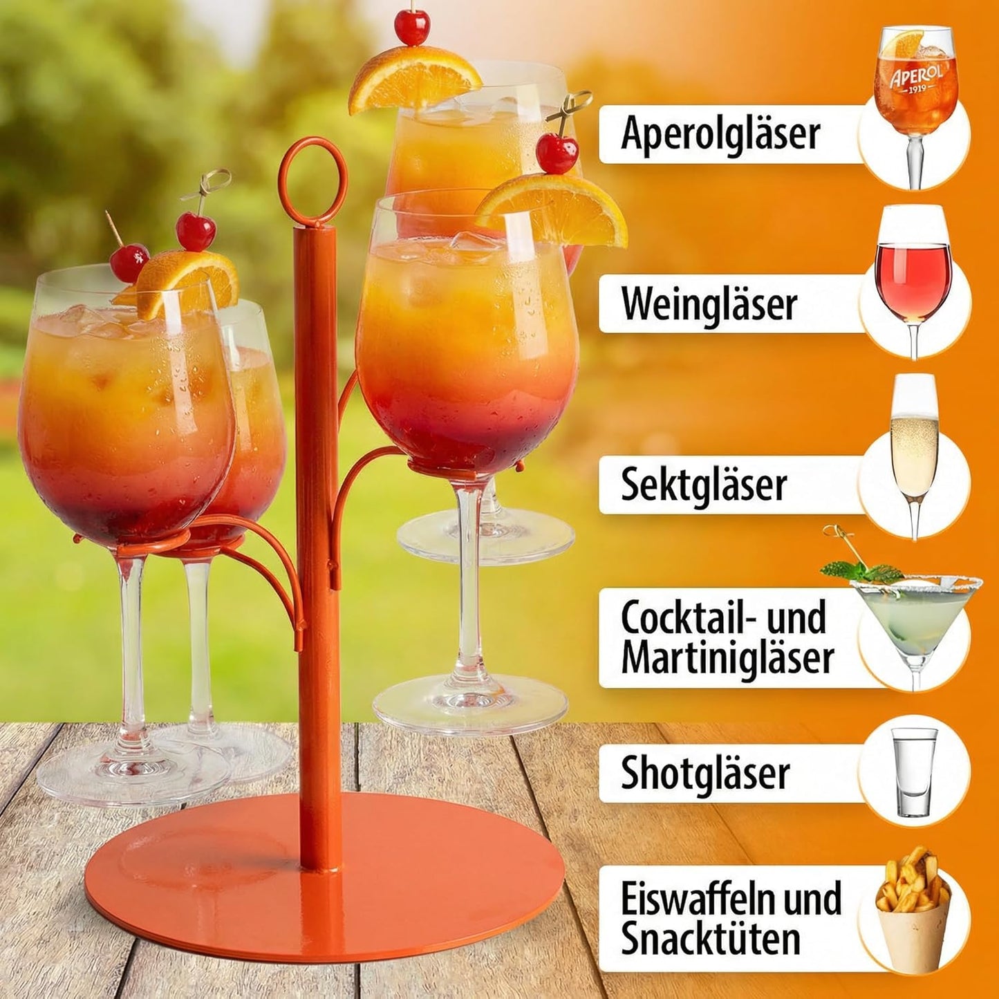 Premium Getränke Tower für 4 Gläser